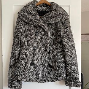 Ellen Tracy Herringbone Wool Coat